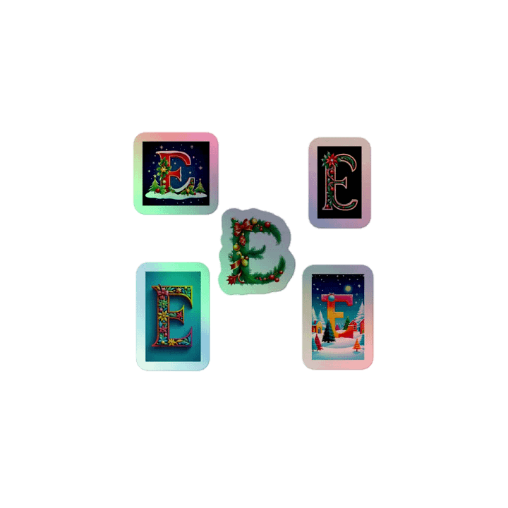 All E's Christmas Monogram Holo Sticker Pack product image (1)