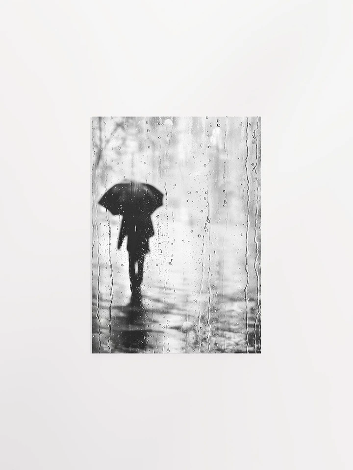 Monochrome Melody - Rainy Abstract Matte Poster product image (1)