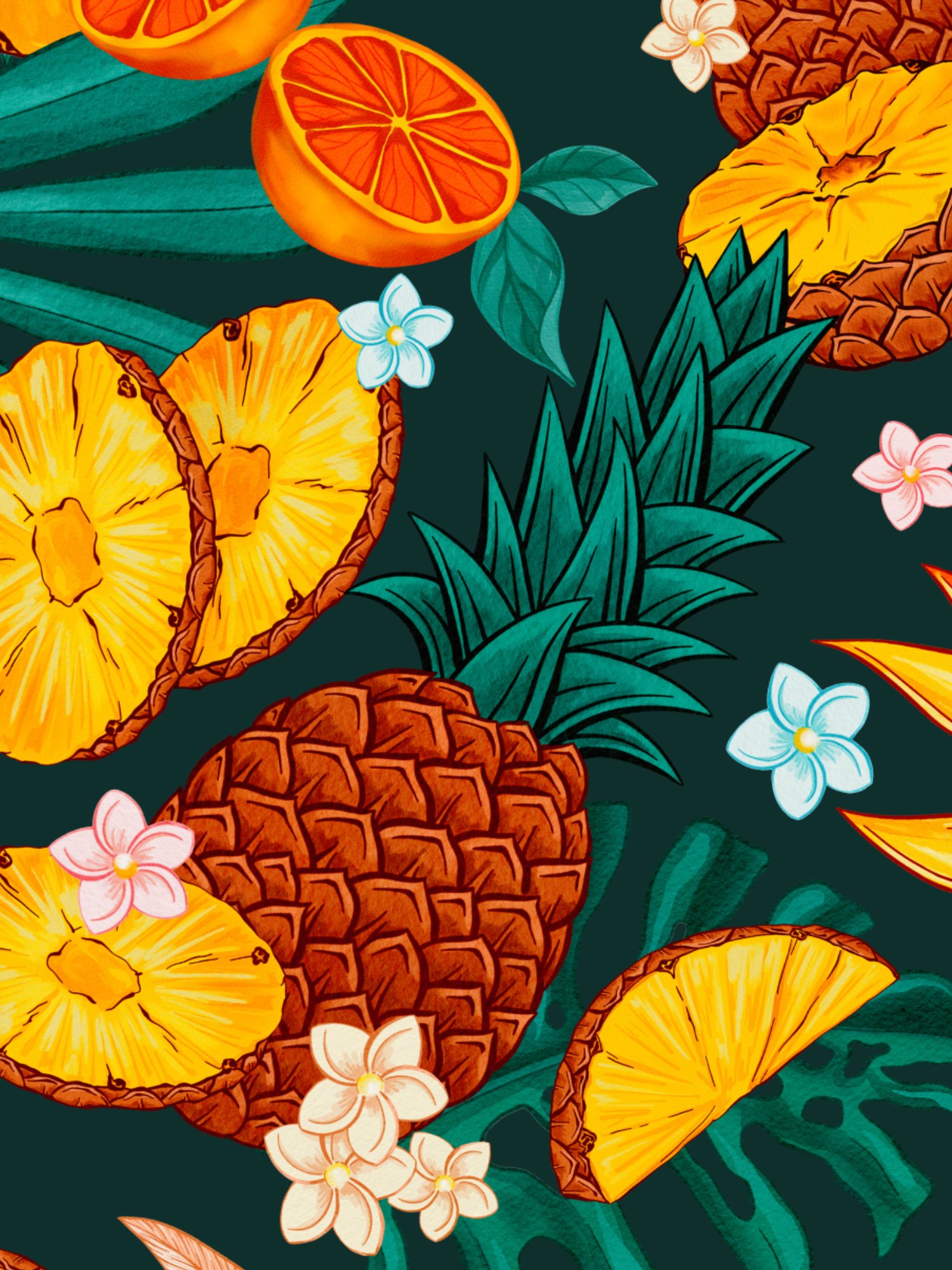 Pineapples PSD Layered Single Seamless Pattern product image (3)
