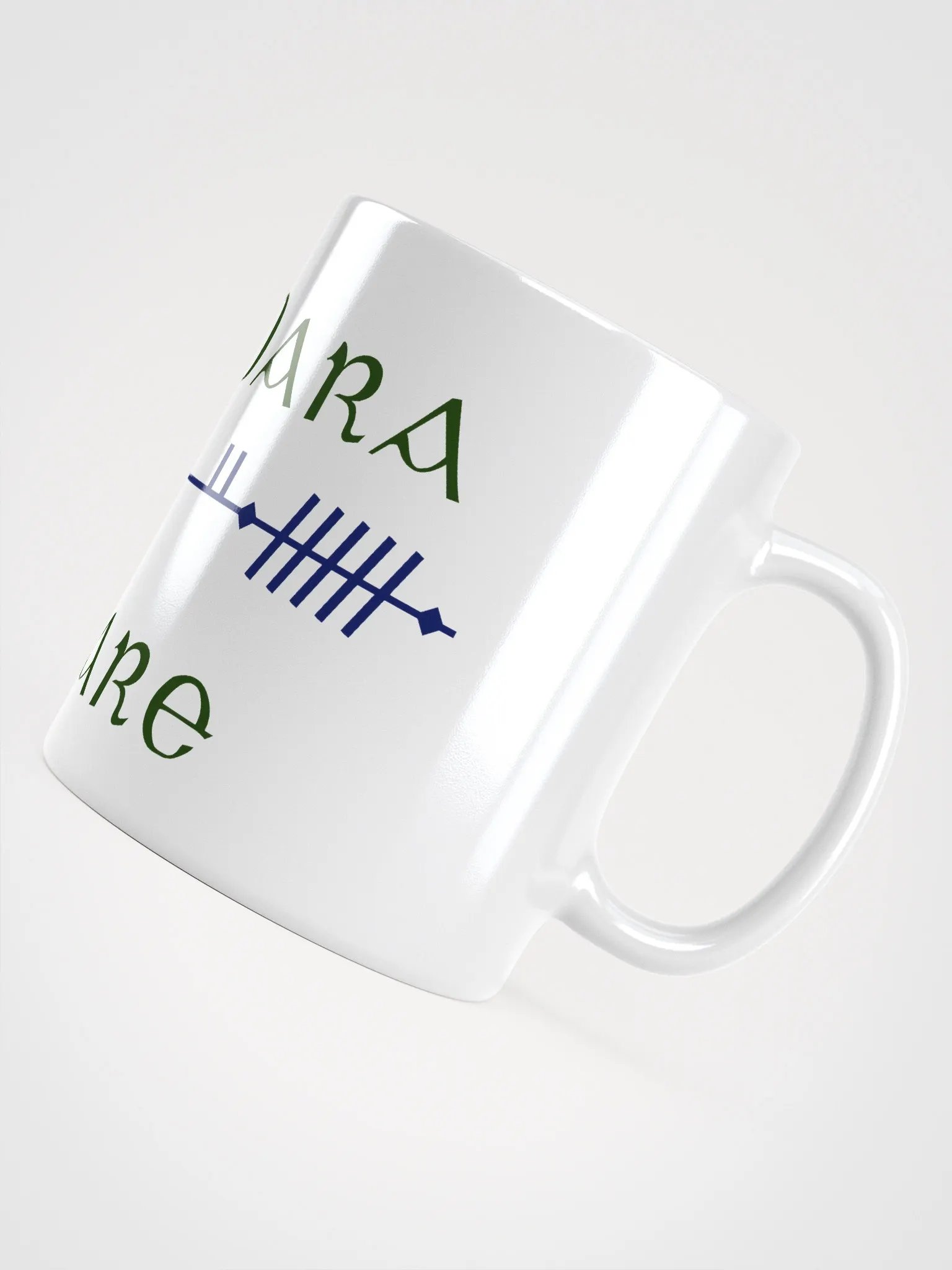 Cill Dara/Kildare Celtic Scholastic style Ogham Script White Glossy Mug product image (4)