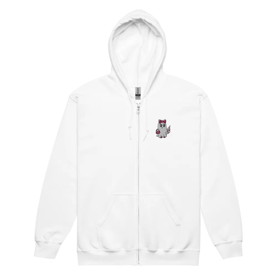 Cute Ghost Embroidered Zip Hoodie product image (4)
