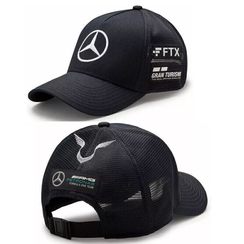 Men's Cap Hat Baseball Adjustable Mercedes Benz AMG Petronas Black/White Solid product image (1)