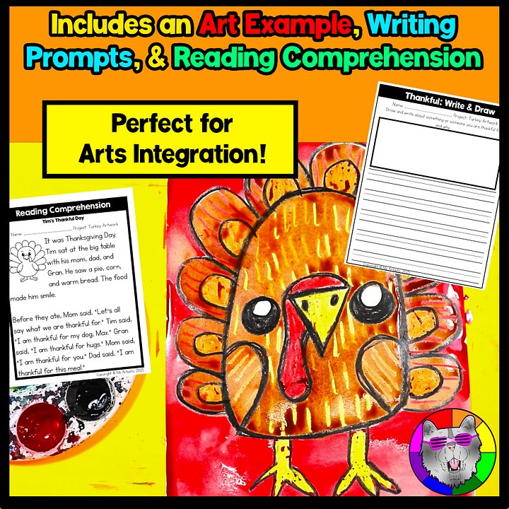 Thanksgiving Art Lesson Turkey Art Project Thanksgiving Art Activity K to 3 product image (2)