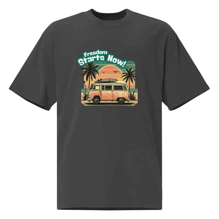 AS Colour Premium Oversized Faded T-Shirt |AI Design travel freedom starts now product image (1)