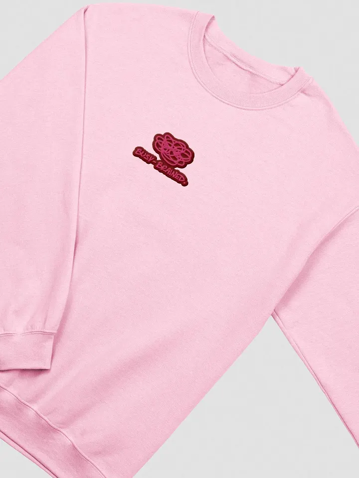 BUSY-BRAINED embroidered crewneck (monochrome pink bubble design) product image (1)