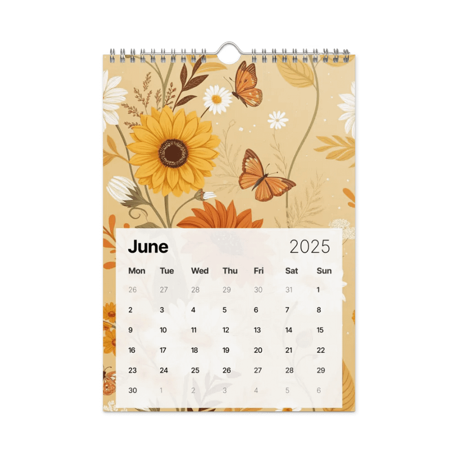 SEAMLESS FLORAL PATTERN WALL CALENDAR 2025 product image (8)