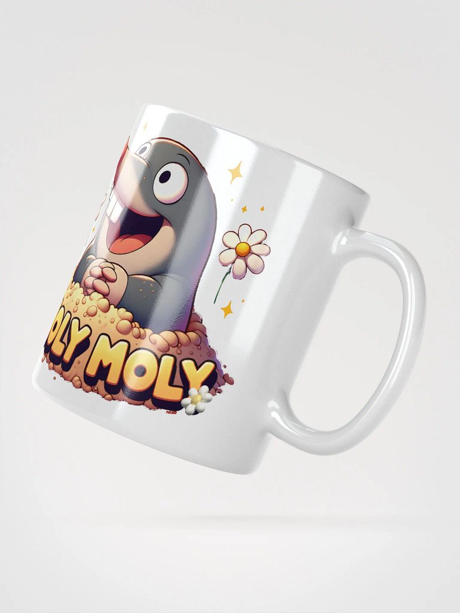 Holy Moly Cute Mole and Daisy Ceramic Mug Design product image (3)
