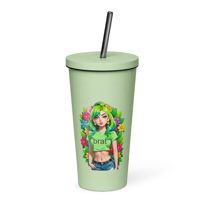 Brat 20 oz Tumbler Cup - Mint - Insulated Tumbler with a Straw v2 product image (1)