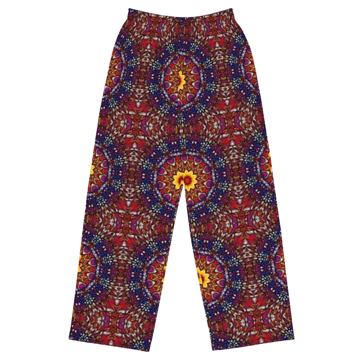 Blue Red Purple Kaleidoscope Pattern Wideleg Pants product image (2)