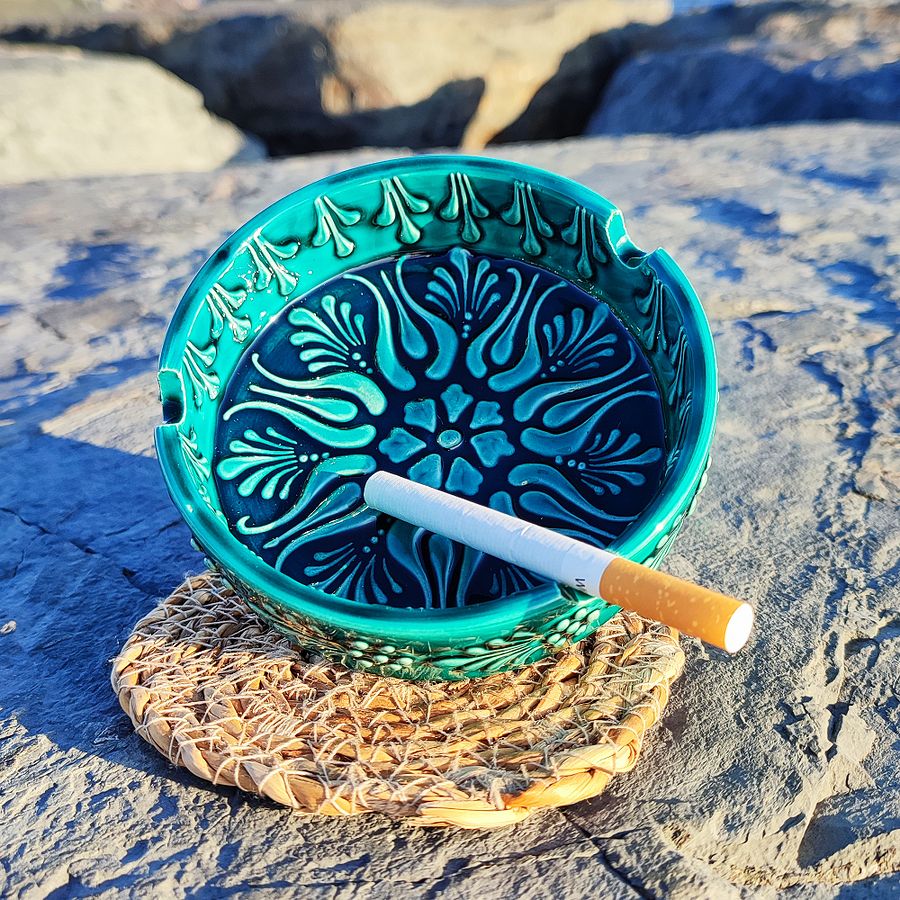 Handmade Turquoise Ceramic Ashtray – Unique Artisanal Home Decor, directly from the shores of the Bosphorus! product image (4)