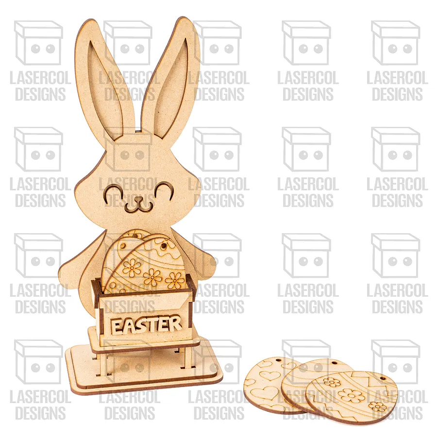 Easter Bunny Eggs Basket - Laser Cut Files product image (4)