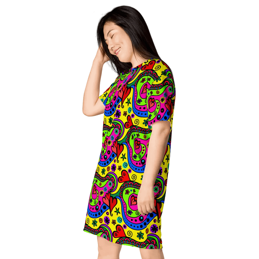 Vibrant Swirls T-Shirt Dress product image (10)