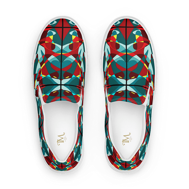 Green Stained Glass – Women's Slip-On Canvas Shoes product image (1)