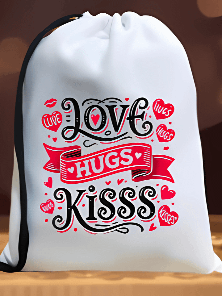 Love Hugs Kisses Valentine Sack Sublimation Design – high-quality 300 DPI PNG digital download product image (1)