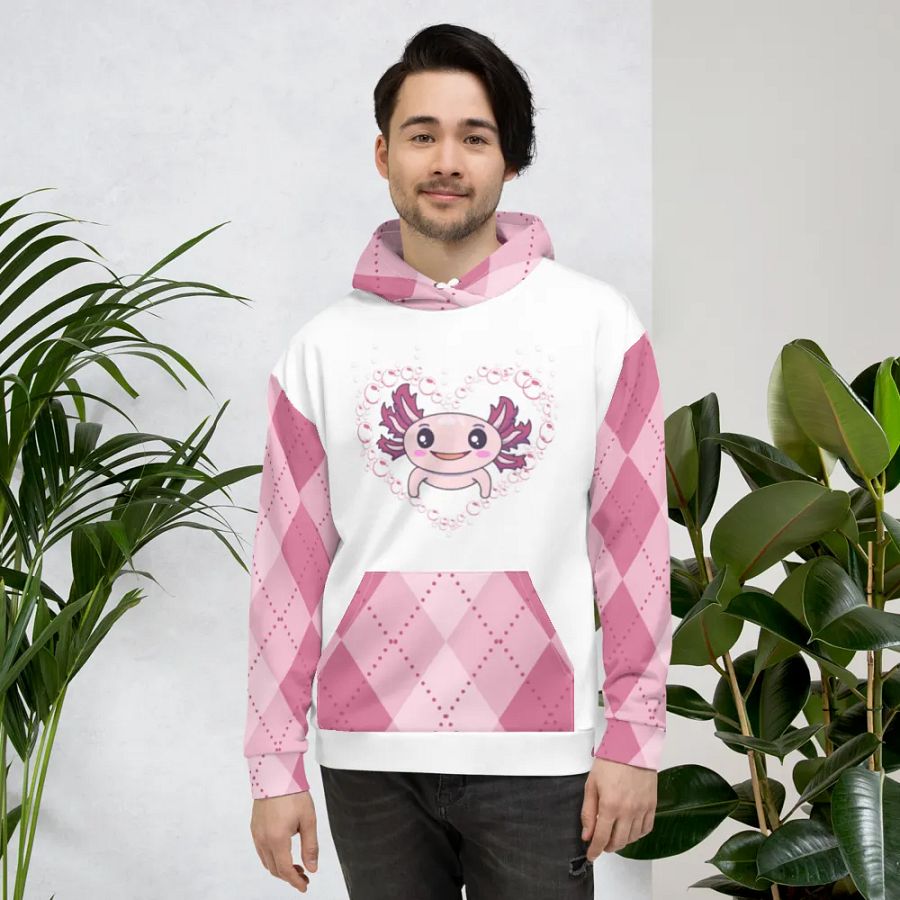 Pink And White Axolotl Hoodie product image (5)