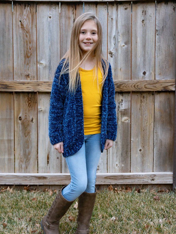 Velvet Cardi Crochet Pattern - CHILD SIZES product image (1)