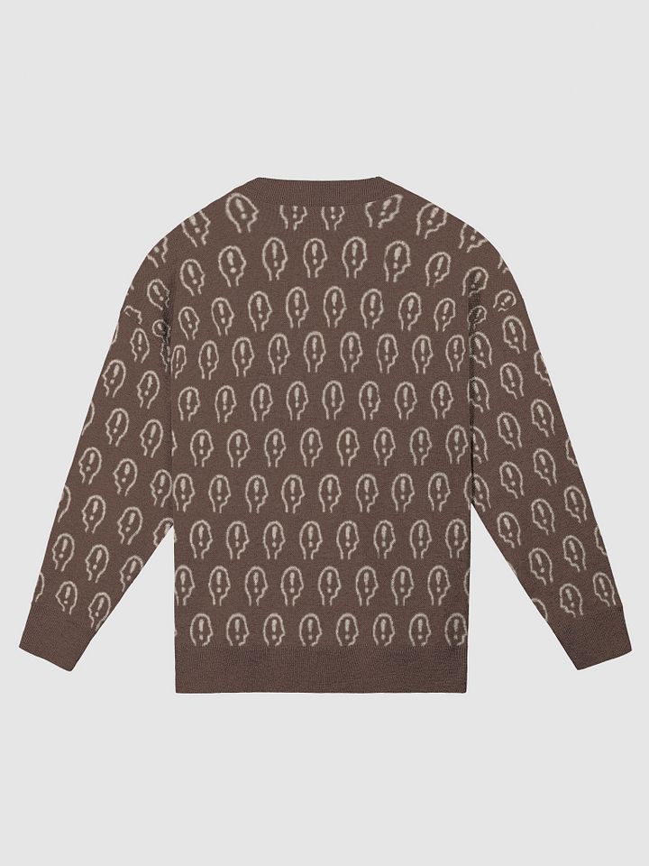 EXCLAIMING MENTALLY (repeating design, duotone brown relaxed knitwear crewneck product image (7)