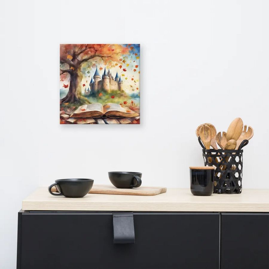 Open Book And Castle Watercolour Wall Art product image (8)