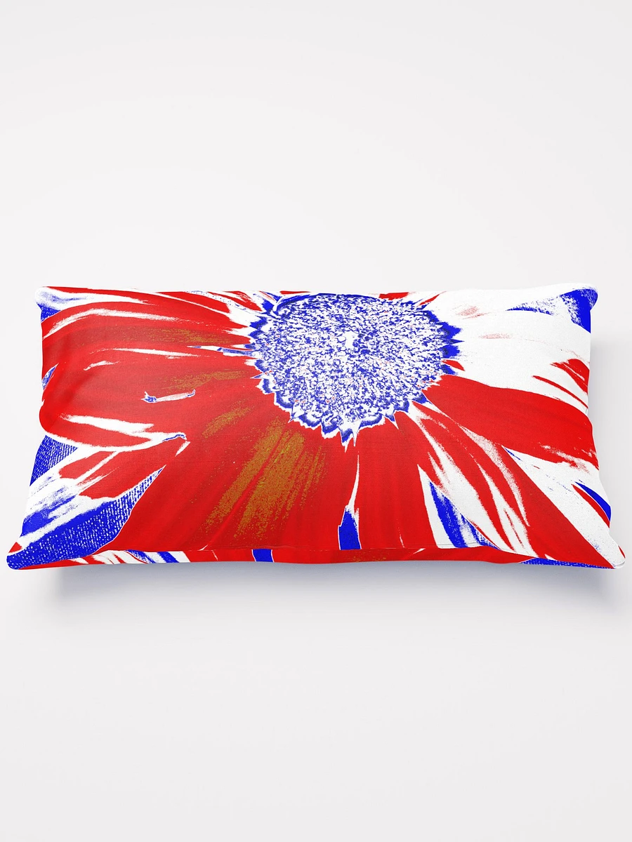 Navy, Red and White Daisy on Navy Abstract Background Throw Pillow product image (3)