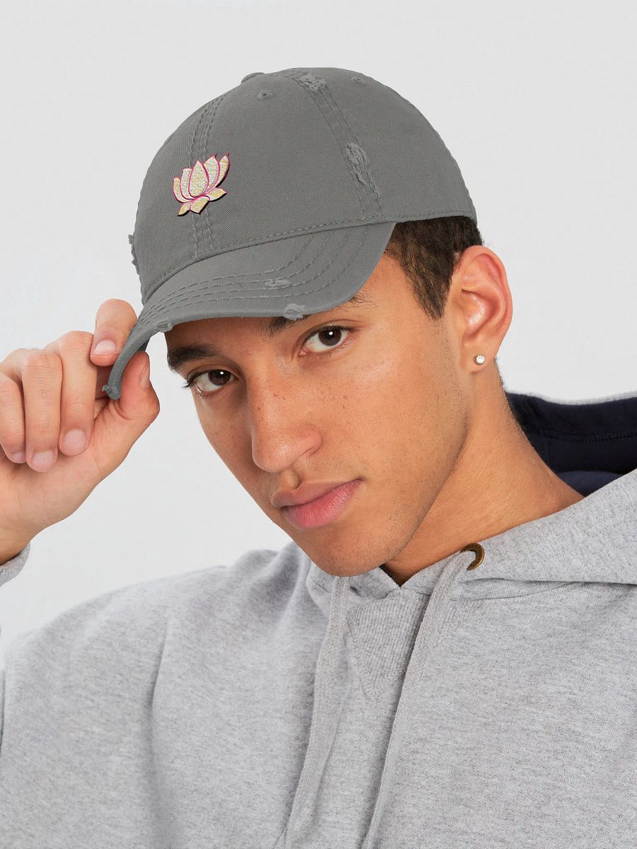 Golden Lotus Distressed Dad Hat product image (5)