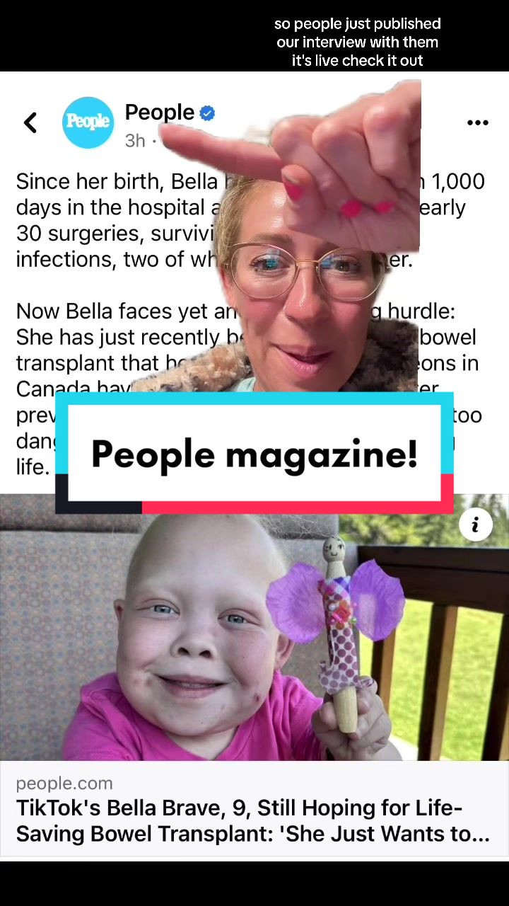 @People Magazine 🤯 🥳 🤩.            Thank you Thank you Thank you !  Link is in my b!o for yall. Its a perfect update on our life and Bella’s recent medical mountains. 🏔️  Also, I think i should do more updates as Tiktoks instead of just 24hr stories. Thoughts? Lemme know in the comments. 🩷🤍🖤  #bellabrave #fyp #foryoupage #people #peoplemagazine #update #greenscreen #kylact #greenscreen 