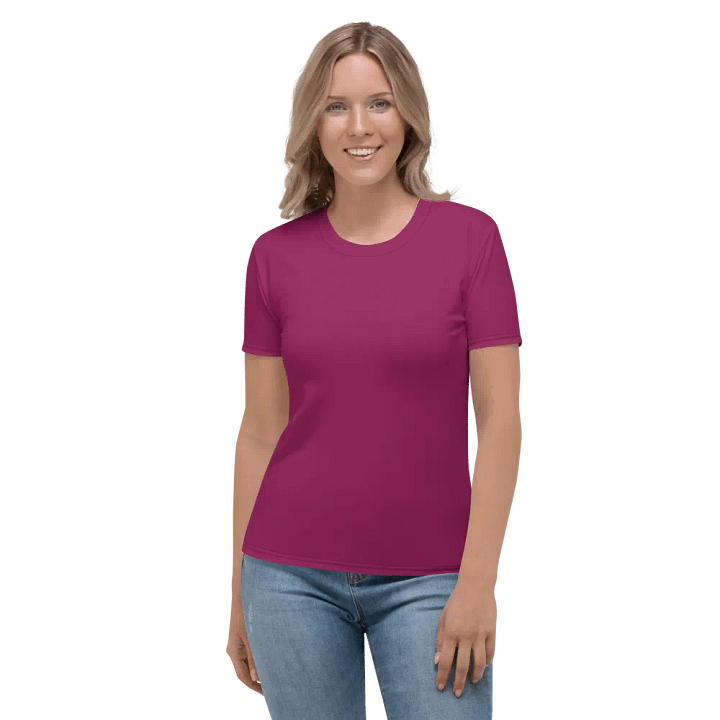 Plain Dark Plum Pink Light Summer Women's Crewneck Polyester Heavyweight Premium T-Shirt by Treasure Pie product image (1)