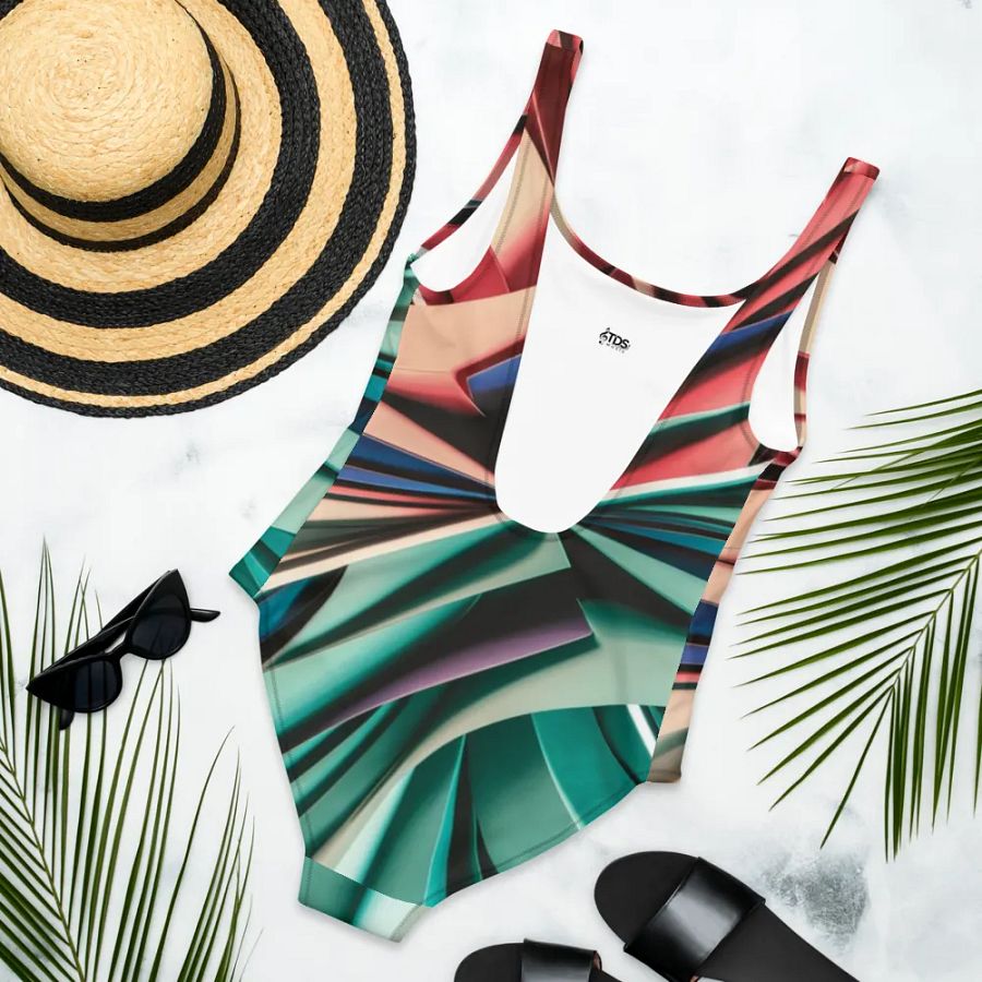 TDS Music Abstract One-Piece Swimsuit in Vibrant Colors (XS-3XL) product image (4)