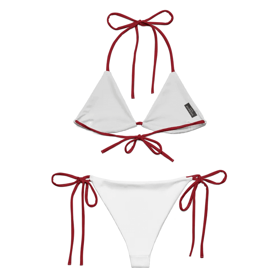 Gingham Cherry Low Rise Cheeky String Bikini, White product image (9)