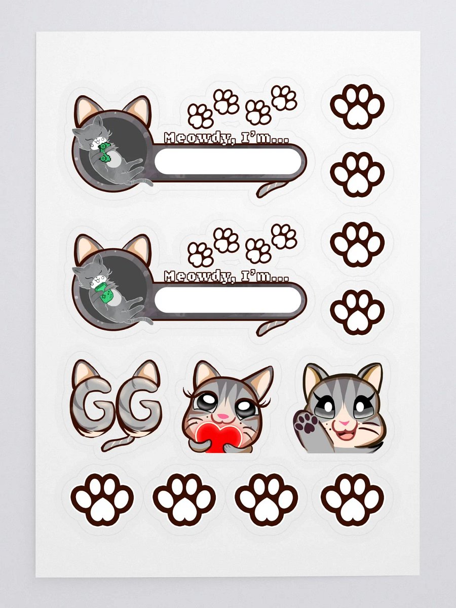 Gray Kitty Gaming Stickers product image (3)