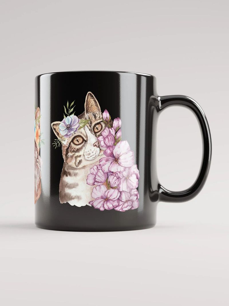 Cat and Flowers Watercolor Artistic Mug