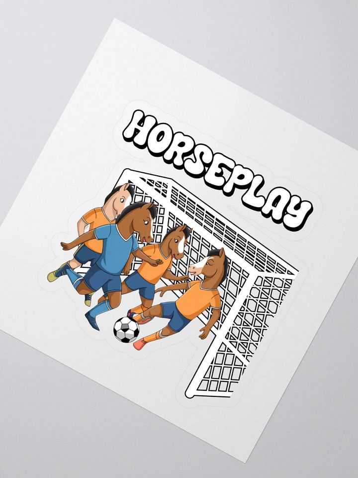 Horseplay - Horses Playing Soccer - Funny Wordplay Sticker product image (2)