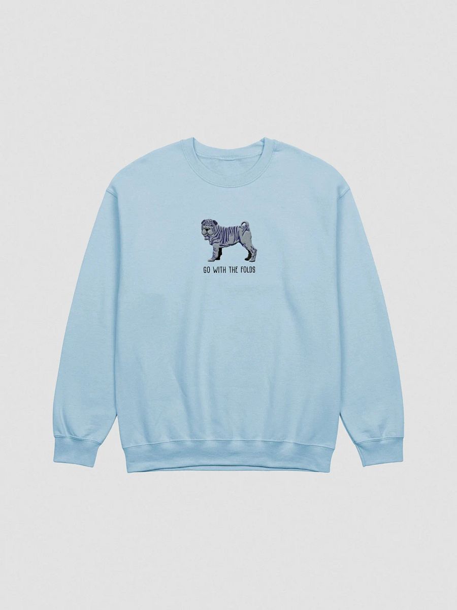 Go with the Folds Sweatshirt (Embroidered) of a Chinese Shar-Pei(Blue) product image (4)
