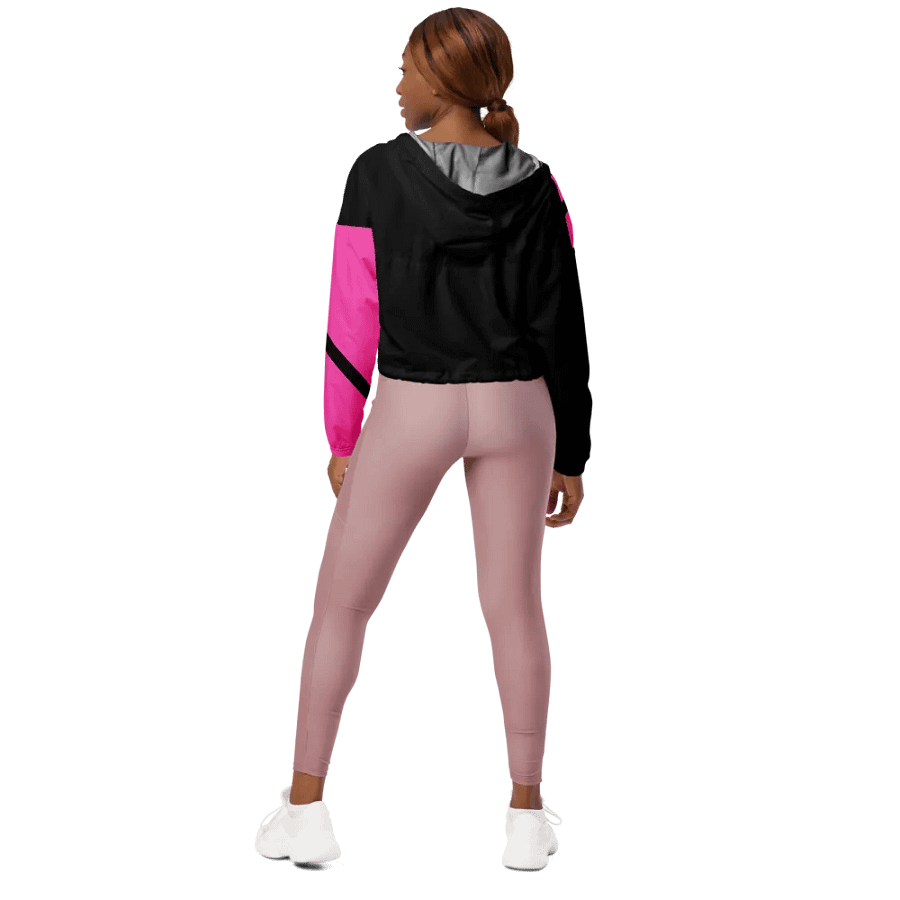 Pink Ghostly Glam Crop Hoodie Windbreaker product image (6)