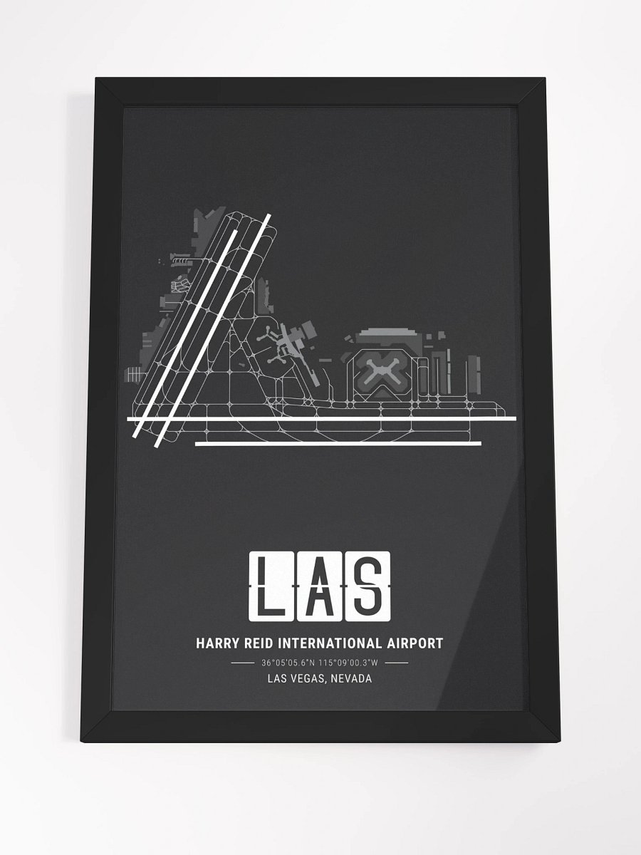Framed Airport LAS Premium Map On Matt Paper product image (12)