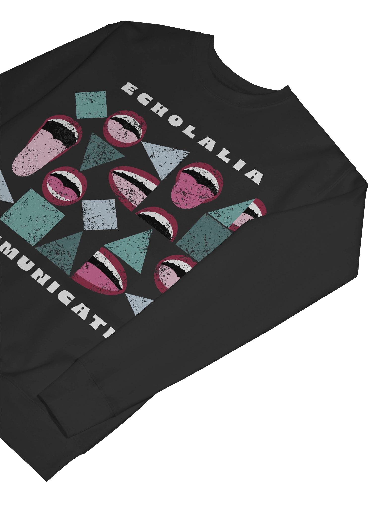 Echolalia Communicates - Unisex Crewneck in Black product image (7)