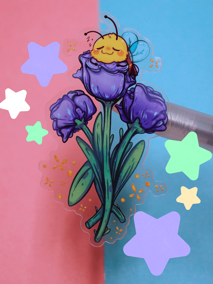 Sleepy Flower Bee 🌷 (Clear) product image (2)