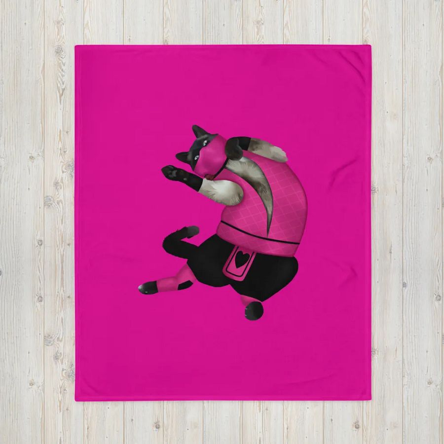 Kombat Kitty Throw Blanket product image (13)