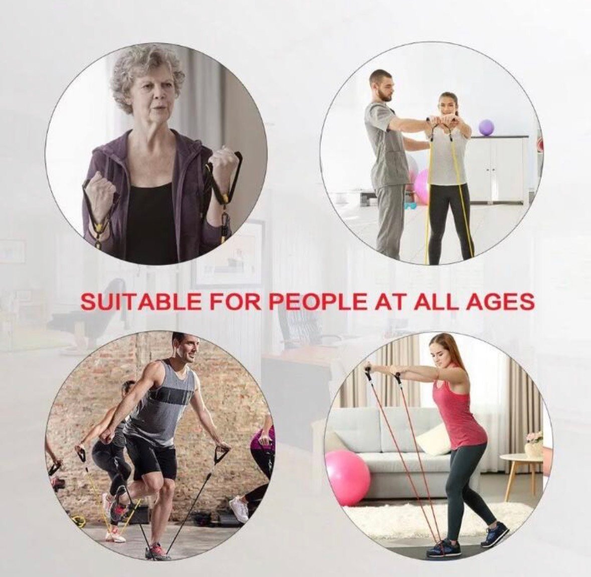 Fitness Tension Rubber Set – Complete resistance band set for home & on the go product image (2)