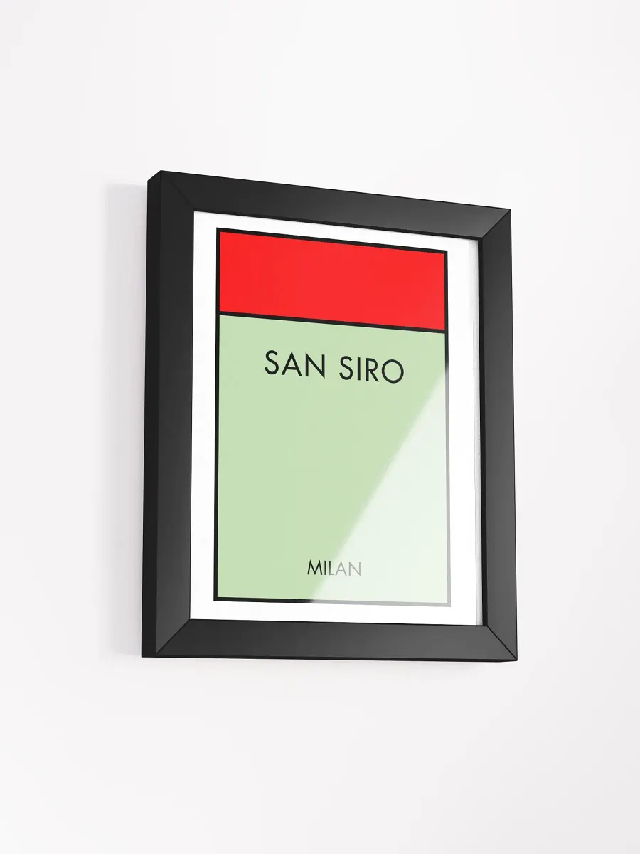 San Siro Stadium AC Milan Monopoly Title Art Framed Print product image (3)