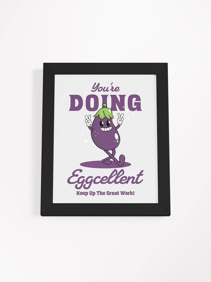 You're Doing Eggcelent Retro Eggplant Motivational Quote Framed Wall Art Print product image (6)