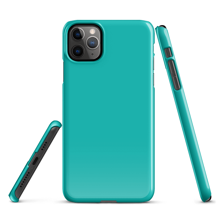 Aquamarine Blue Solid Color iPhone® Glossy Snap Case product image (3)