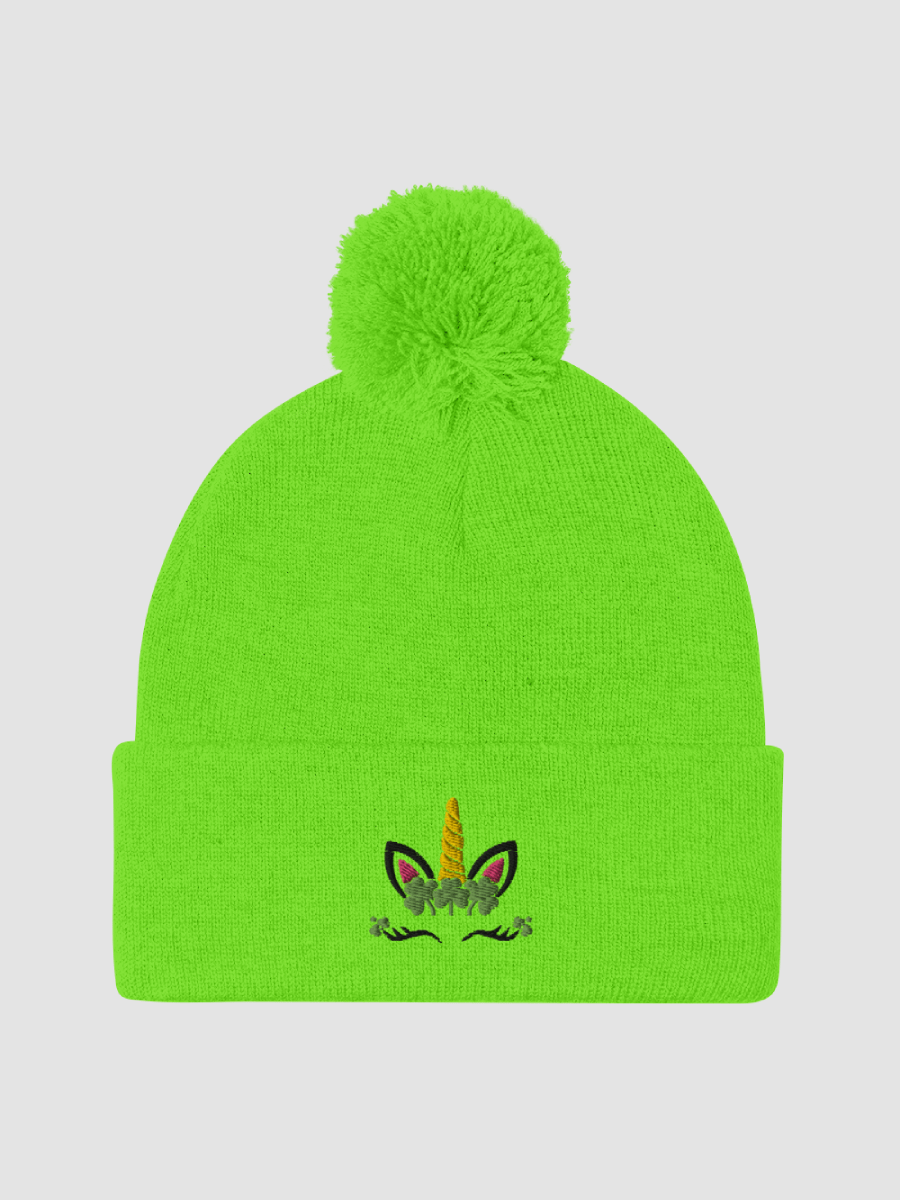 Irish Unicorn Pom-Pom Beanie with Puffy Embroidery product image (3)