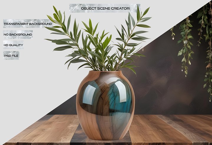 Harmony of Nature – Decorative Vase PNG product image (2)