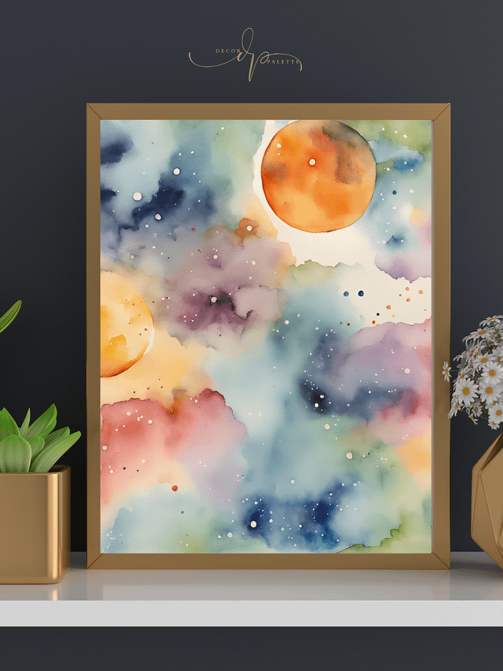 Watercolour Abstract Space Painting Printable Wall Art product image (2)