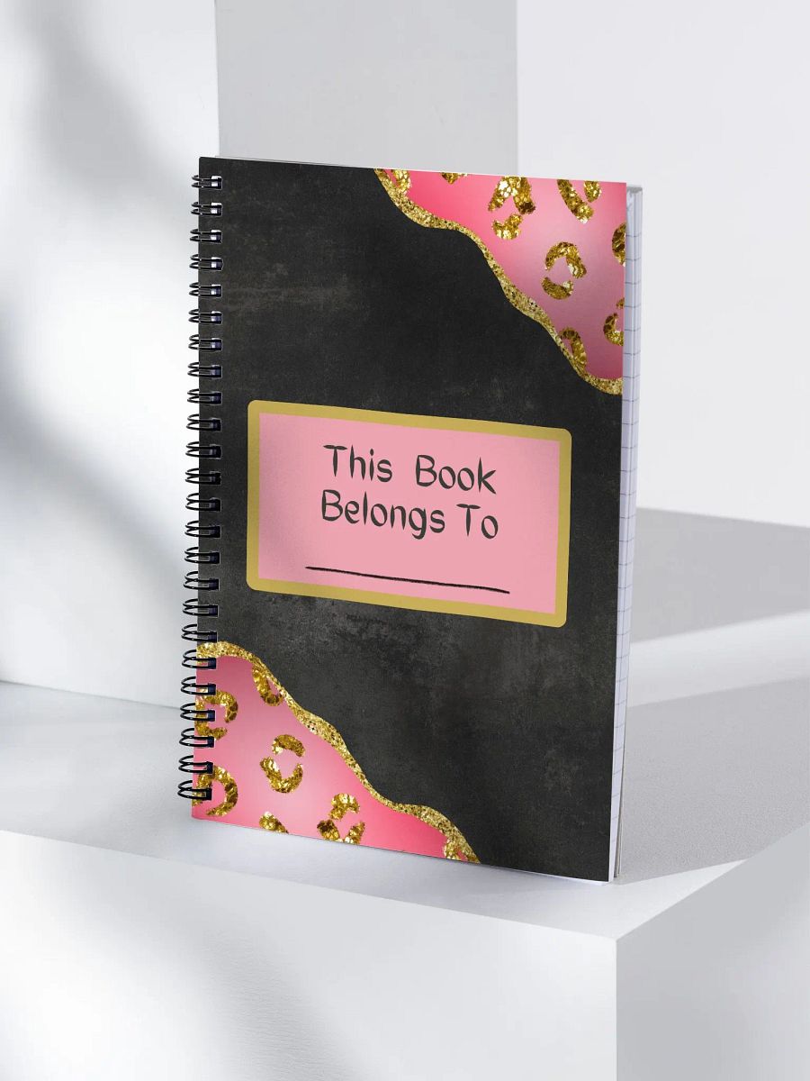 Spiral Notebook-With Pink and Gold Leopard Borders product image (6)