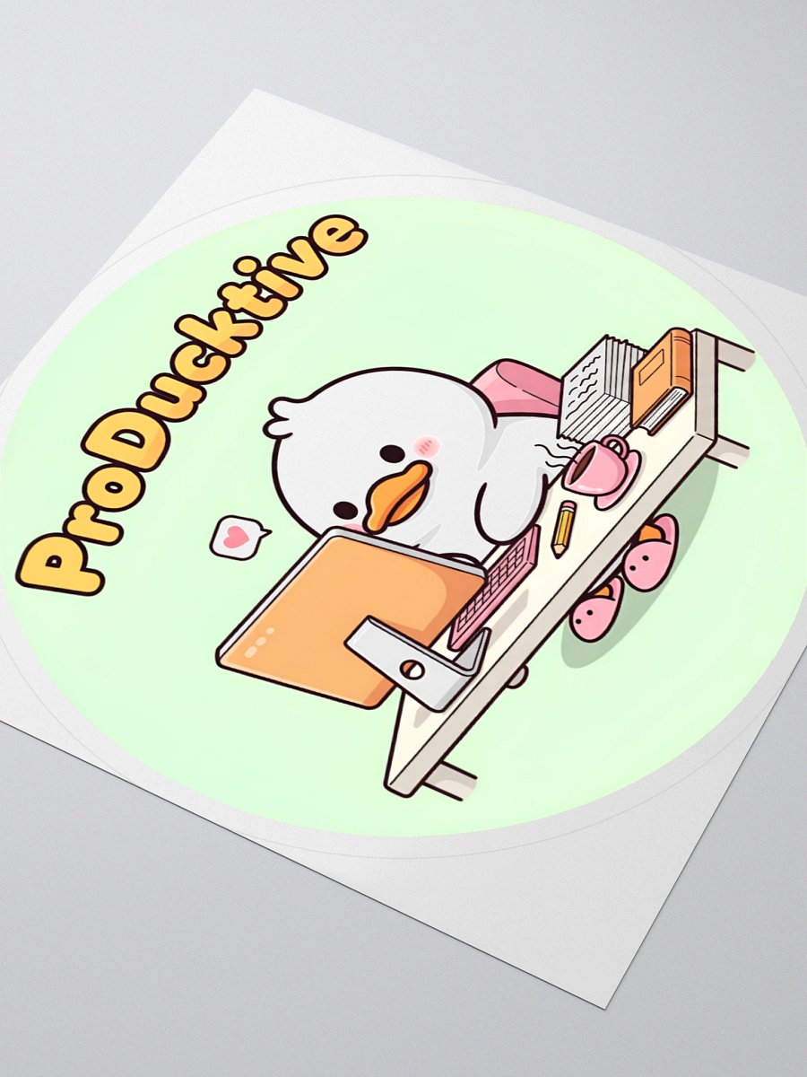 Cute "ProDucktive" Duck Sticker - Gamer & Study Buddy Decal | Laptop & Planner Decor product image (3)