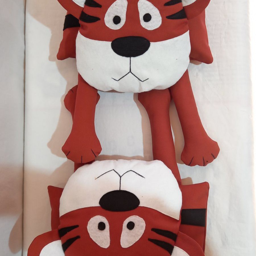 Stuffed Patchwork Tiger Pillow, Toddler Stuffed Plush Tiger Toy product image (5)
