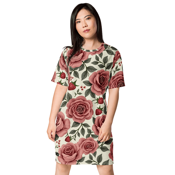 Barry Grady Red Roses All-Over T-Shirt Dress product image (1)