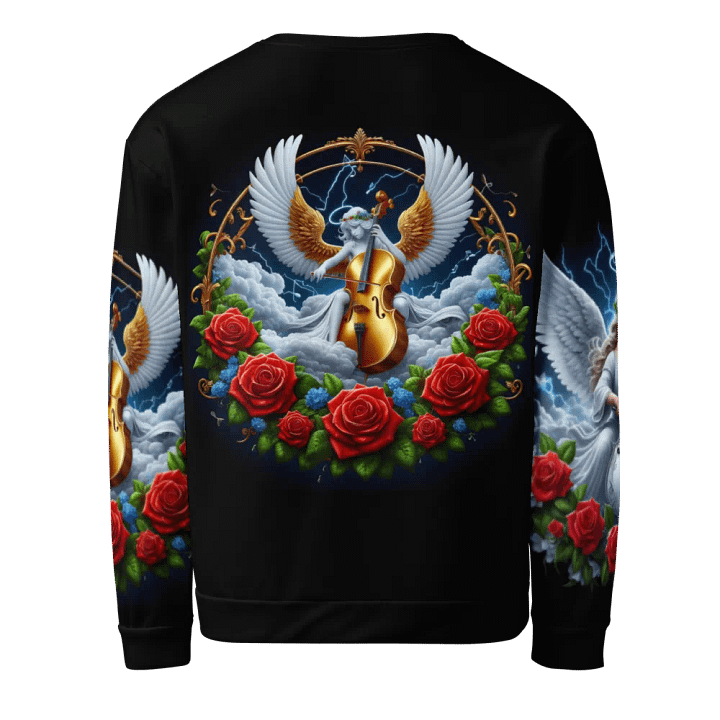 Angels making Music with a Cello - All-Over Unisex Sweatshirt #2 product image (2)