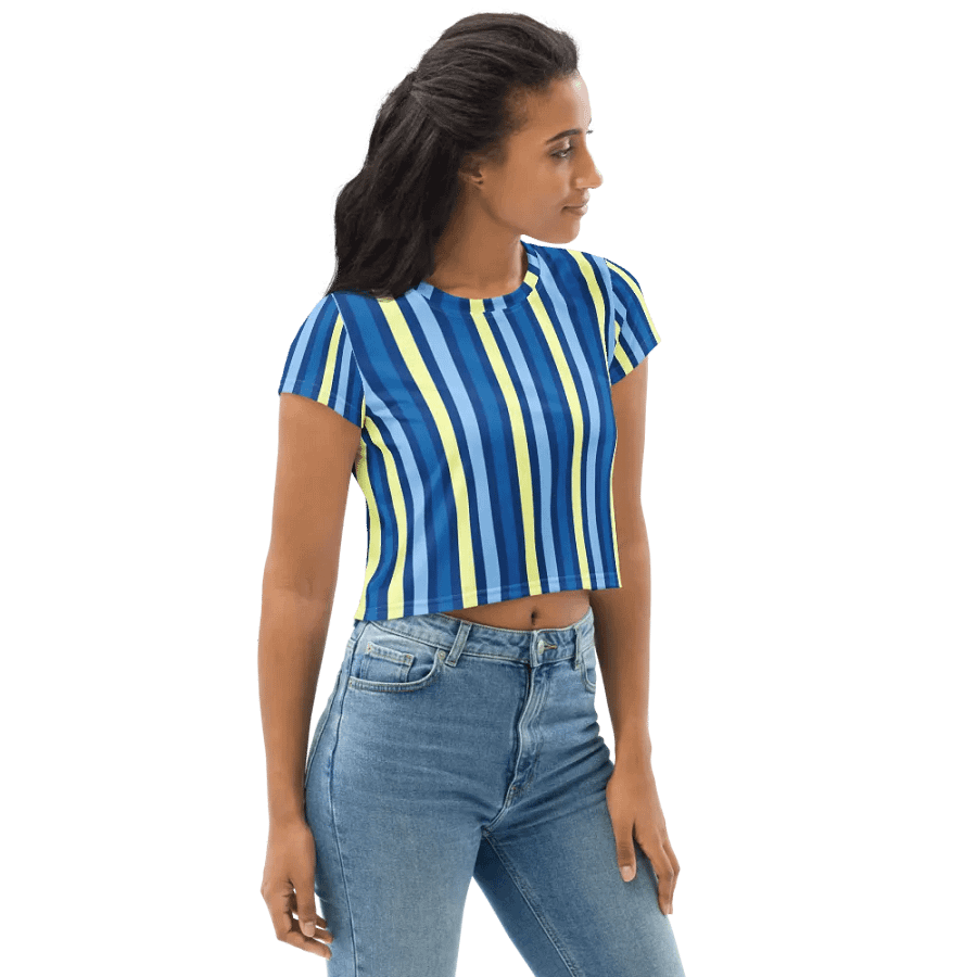 Blue Stripe Crop Top product image (9)